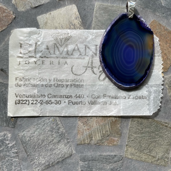 Agate S925 sterling silver pendant - Picture 5 of 9